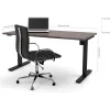 Clearance Pro-Linea 30" x 60" Electric Height-Adjustable Table, Bark Grey (65867-47) Standing Desks