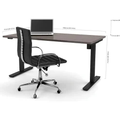Clearance Pro-Linea 30" x 60" Electric Height-Adjustable Table, Bark Grey (65867-47) Standing Desks