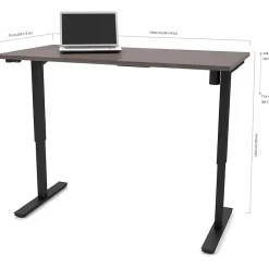 Clearance Pro-Linea 30" x 60" Electric Height-Adjustable Table, Bark Grey (65867-47) Standing Desks