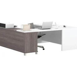 New Pro-Linea U-Desk, Bark Grey/White (120895-47) Computer Desks