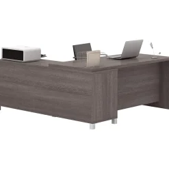 Pro-Linea 71"W L-Desk, Bark Grey (120863-47) L-Desks