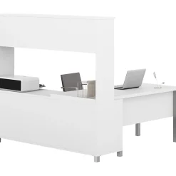 Pro-Linea 71"W L-Desk with Hutch, White (120864-17) L-Desks