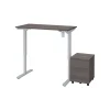 New Universel 28"-45"H Adjustable Standing Desk with Mobile Pedestal, Bark Gray (65842-47) Standing Desks