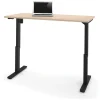 Sale Universel 60"W Electric Height Adjustable Desk, Northern Maple (65867-38) Standing Desks