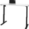 Clearance Universel 60"W Electric Height Adjustable Desk, White (65867-17) Standing Desks