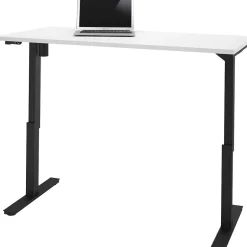 Clearance Universel 60"W Electric Height Adjustable Desk, White (65867-17) Standing Desks