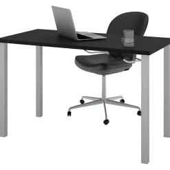 Hot 48"W Table Desk, Black (65855-18) Office Desks