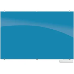 Online Visionary Colors Magnetic Glass Dry Erase Whiteboard 47.24" x 70.87" Blue (83845-Blue) Dry Erase
