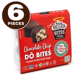 Chocolate<Better Bites DoBite Chocolate Covered Chocolate Chip Dough, 4.4 Oz, 6/Box (356-00001)