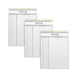Better Office Activity Log Notepad & Refill, 8.5" x 11", Ruled, White, 50 Sheets/Pad, 3 Pads/Pack (25827-3PK) Outlet