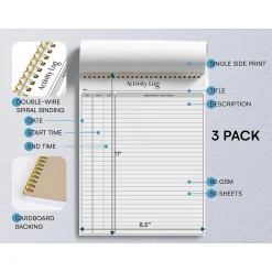 Better Office Activity Log Notepad & Refill, 8.5