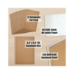 Better Office Composition Notebooks, 5.5" x 8.3", Narrow Ruled, 30 Sheets, Kraft, 12/Pack (25020-12PK) Online