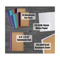 Better Office Customizable Notebook, 4.13" x 5.5", 24 Sheets, Kraft, 24/Pack (25040-24PK) Hot