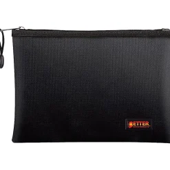 Better Office Fabric Fireproof Document Bag, Black, 10" (24501)