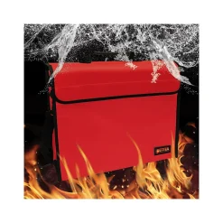 Better Office Fabric Water-Resistant Briefcase, Red (24523)