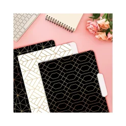Better Office Geometric Gold Foil Heavyweight File Folders, 1/3-Cut Tab, Letter Size, Assorted Colors, 24/Pack (80021-24PK) Online