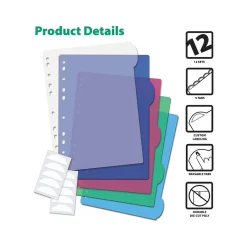 Better Office Index Poly Dividers, #5, Assorted Colors, 12/Pack (63512-12PK) Hot