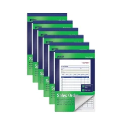 Hot 2-Part Carbonless Sales Order Book, 5.44" x 8.44", 50 Sets/Book, 6 Books/Pack (66106-6PK) Business Forms