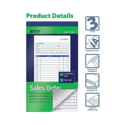 Sale 2-Part Carbonless Sales Order Book, 4.13" x 7.19", 50 Sets/Book, 3 Books/Pack (66003-3PK) Business Forms