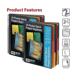 Better Office 24-Pocket Poly Project Folder, Multicolor, 2/Pack (36902-2PK) Sale