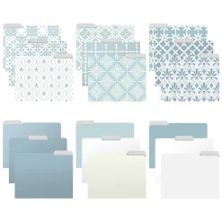 Better Office Soft Floral Tile Heavy-Duty File Folders, 1/3-Cut Tab, Letter Size, Paper Stock, 18/Pack (80033-18PK) Best