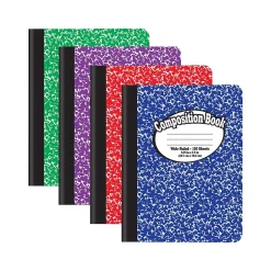 Better Office 1-Subject Composition Notebooks, 7.5" x 9.75", Wide Ruled, 100 Sheets, Assorted Colors, 12/Pack (25212-12PK) Online