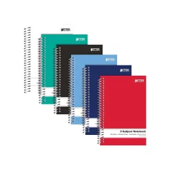 Better Office 3-Subject Notebooks, 5.5" x 9.5", Wide Ruled, 150 Sheets, 6/Pack (25646-6PK) Outlet