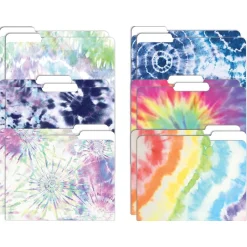 Better Office Tie-Dye Heavyweight File Folders, 1/3-Cut Tab, Letter Size, Assorted Colors, 12/Pack (80014-12PK) New
