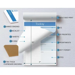 Better Office To-Do List Notepad, 7" x 10", Project-Ruled, White/Blue, 52 Sheets/Pad (25830) Sale