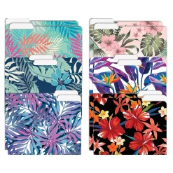 Better Office Tropical Floral Heavyweight File Folders, 1/3-Cut Tab, Letter Size, Assorted Colors, 12/Pack (80018-12PK) Best