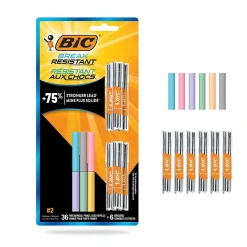 BIC Break Resistant Mechanical Pencil Lead and Eraser Refills, 12/Pack (LMV7PR42-AST) Online