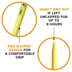 BIC Brite Liner Stick Highlighter, Chisel Tip, Yellow, Dozen (65550) Hot
