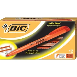BIC Brite Liner Stick Highlighters, Chisel Tip, Orange, 216/Carton (BL11ORGCT) New