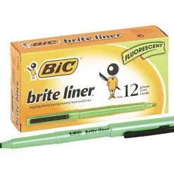 BIC Brite Liner Stick Highlighters, Chisel Tip, Fluorescent Green, 216/Carton (BL11GRNCT) Best