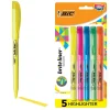 BIC Brite Liner Stick Highlighters, Chisel, Assorted, 5/Pack (BLP51W-AST) Discount