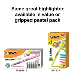 BIC Brite Liner Stick Highlighters, Chisel Tip, Assorted Colors, Dozen (BL11-AST) Discount