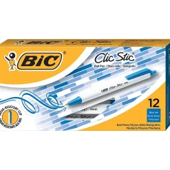 BIC Clic Stic Retractable Ballpoint Pen, Medium Point, Blue Ink, 18 Dozen/Case (CSM11-BLU) Clearance