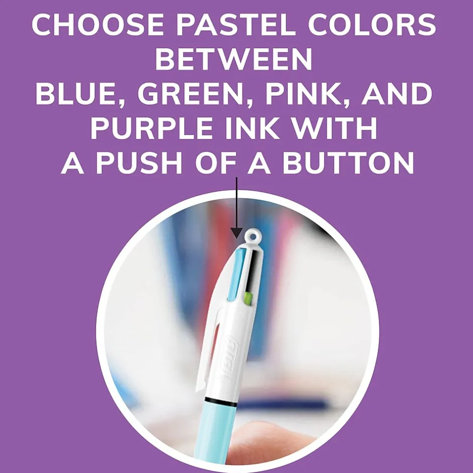 BIC 4-Color Ballpoint Retractable Pen, Medium Point, Assorted Ink, 2/Pk (AMP21AST) Best