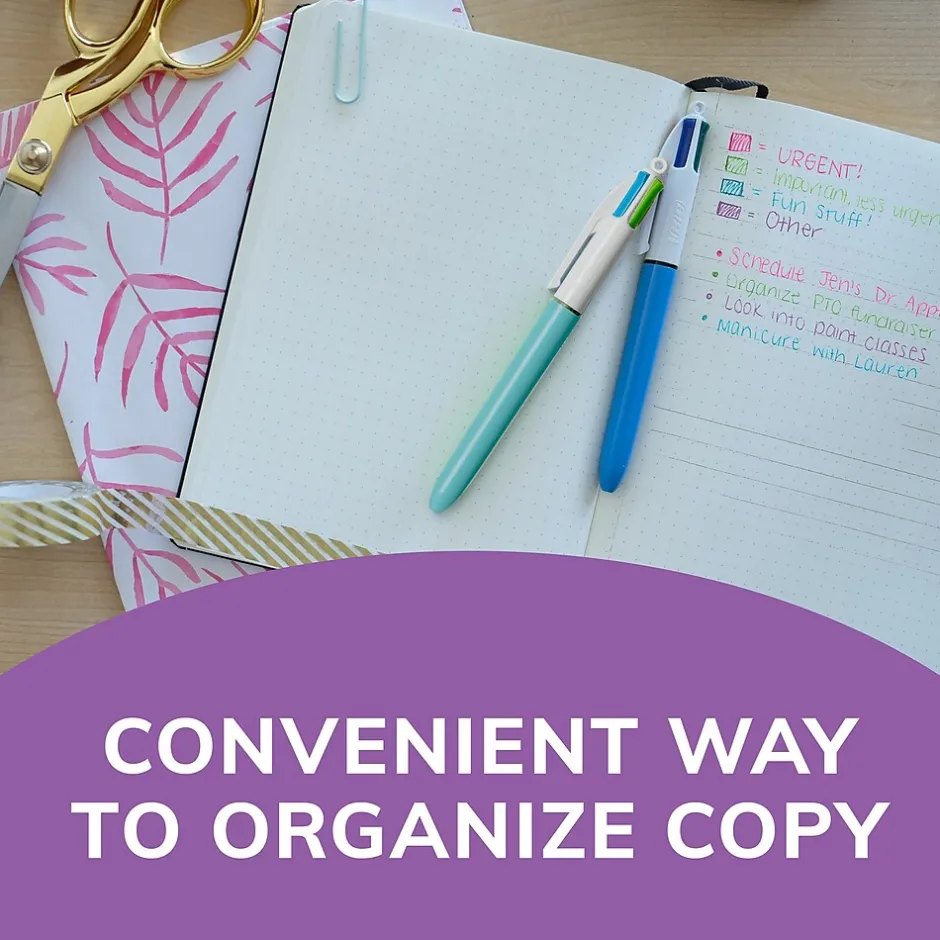 BIC 4-Color Ballpoint Retractable Pen, Medium Point, Assorted Ink, 2/Pk (AMP21AST) Best