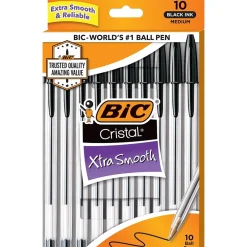BIC Cristal Ballpoint Pen, Medium Point, Black Ink, 10/Pack (068271) Online