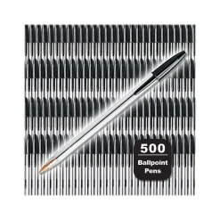 BIC Cristal Xtra Smooth Ballpoint Pen, Medium Point, Black Ink, 500/Pack (MS500E-BLK)