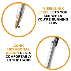 BIC Cristal Xtra Smooth Ballpoint Pen, Medium Point, Black Ink, 24/Box, 6 Boxes/Pack (MS144E-BLK) Discount