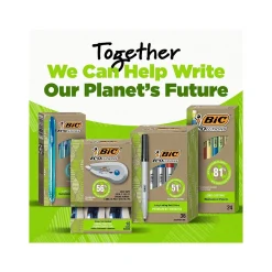 BIC ECOlutions Retractable Gel Pens, Medium Point, 1.0 mm, Assorted Inks, 12/Pack (RGLE11-AST) Hot