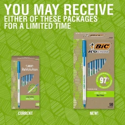 BIC Ecolutions Round Stic Ballpoint Pens, Medium Point, Blue Ink, 50/Pack (GSME509-BLU) Outlet