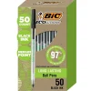 BIC Ecolutions Round Stic Ballpoint Pens, Medium Point, Black Ink, 50/Pack (GSME509-BLK) Discount