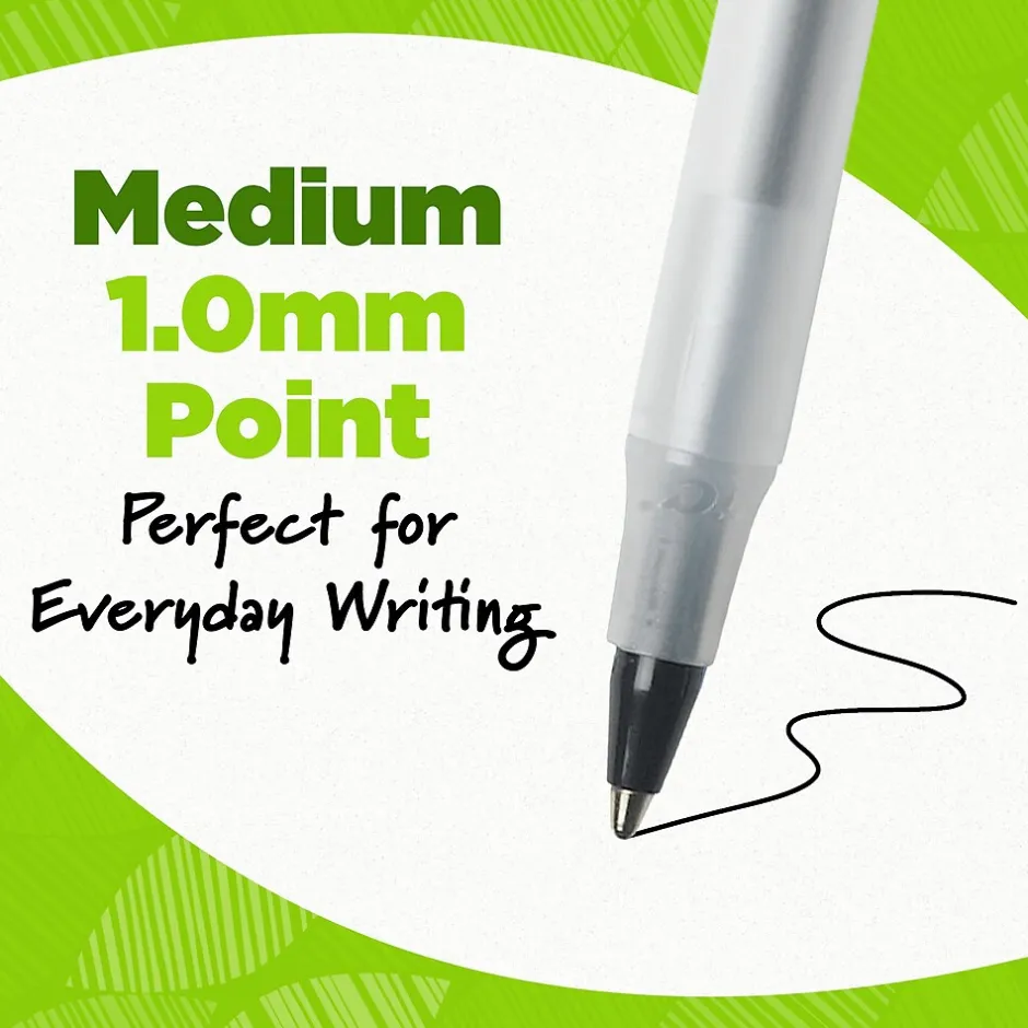 BIC Ecolutions Round Stic Ballpoint Pens, Medium Point, Black Ink, 50/Pack (GSME509-BLK) Discount