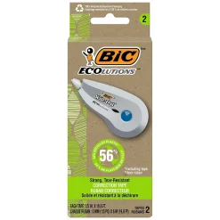 BIC Ecolutions Wite-Out Brand Correction Tape, White, 2/Pack (WOET21-WHI) Sale