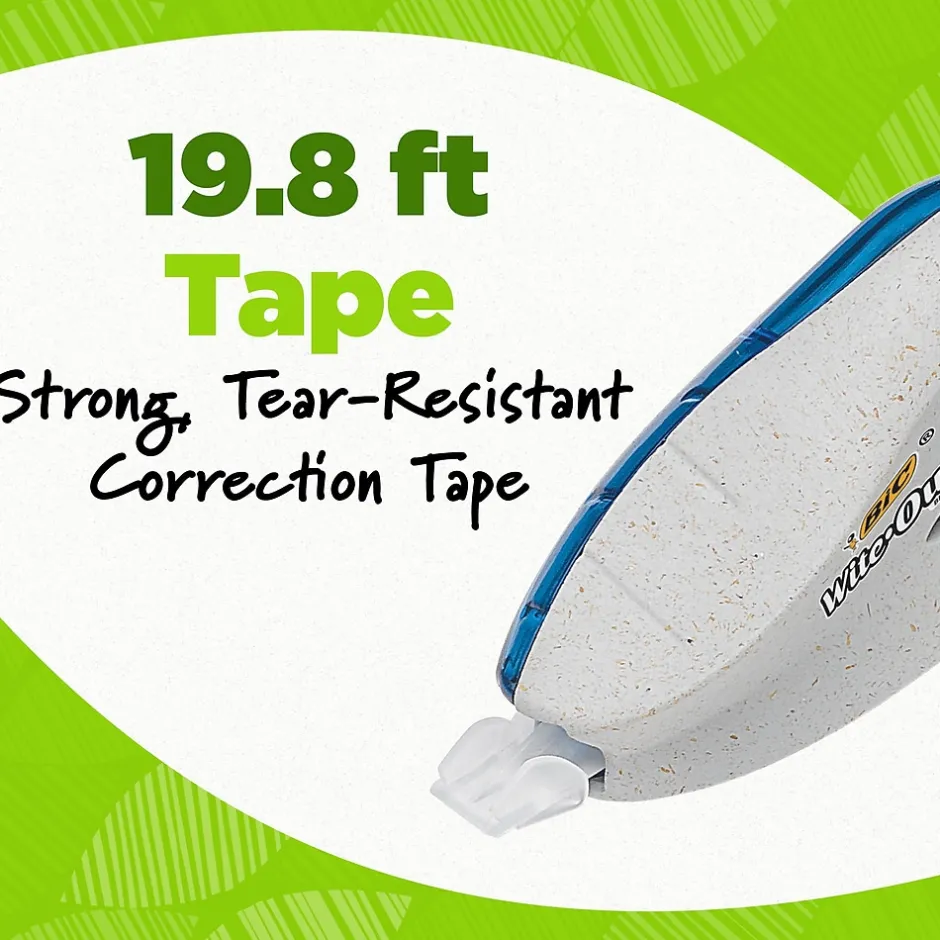 BIC Ecolutions Wite-Out Brand Correction Tape, White, 2/Pack (WOET21-WHI) Sale