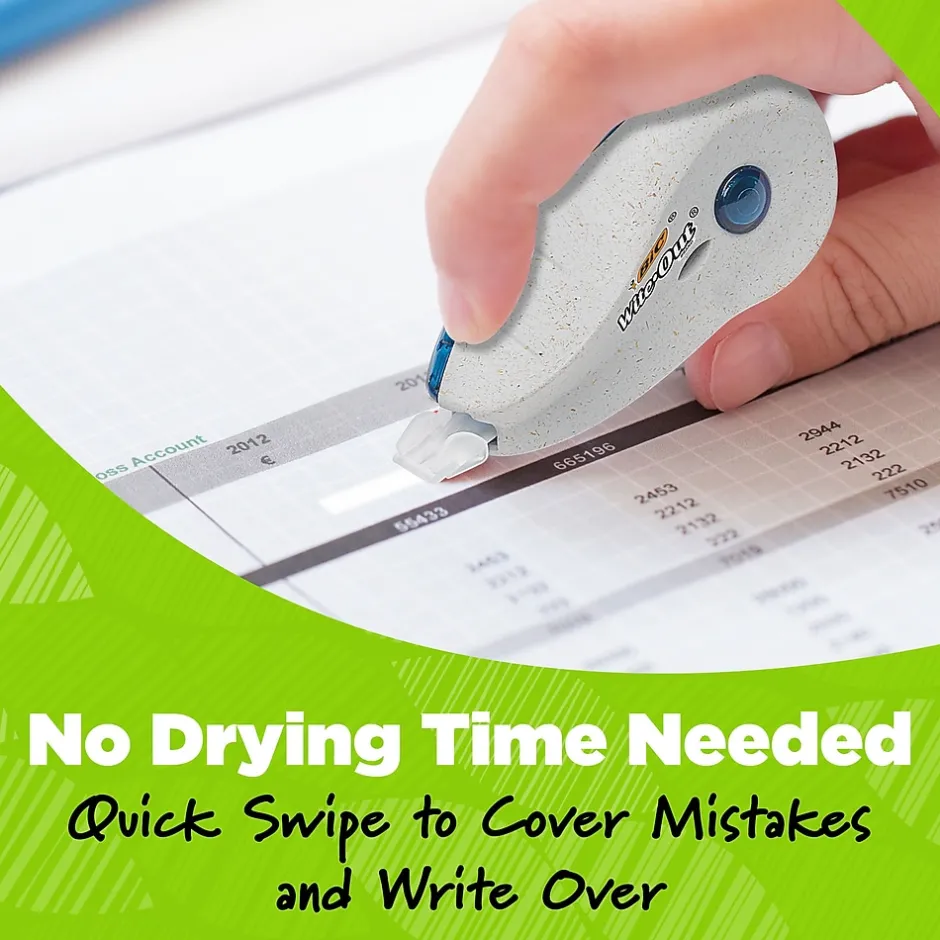 BIC Ecolutions Wite-Out Brand Correction Tape, White, 2/Pack (WOET21-WHI) Sale