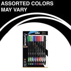 BIC Intensity Fineliner Felt Pens, Fine Point, Assorted Inks, 10/Pack (FPINFAP10-AST) Clearance
